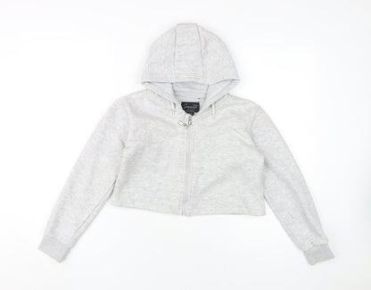 Sonneti Girls Grey Full Zip Hoodie 12-13 Years Cotton Blend
