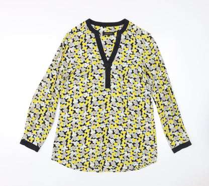 Jaeger Women's Multicoloured Geometric Silk Blouse