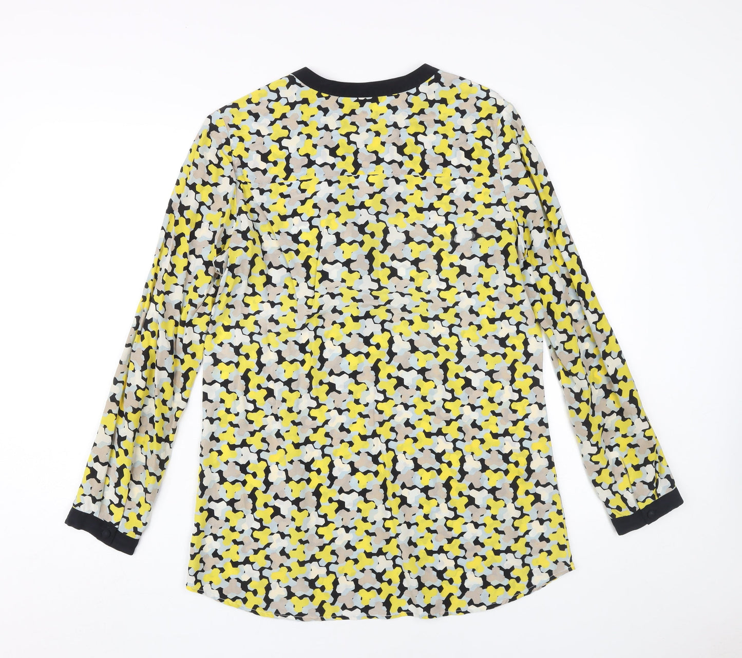 Jaeger Women's Multicoloured Geometric Silk Blouse