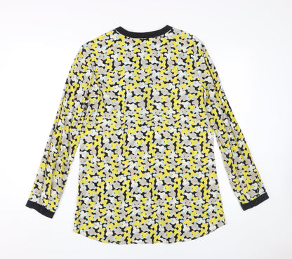 Jaeger Women's Multicoloured Geometric Silk Blouse