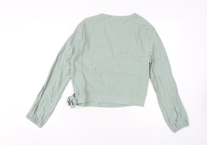 Womens UK Size 12 Superdry Green Wrap Blouse