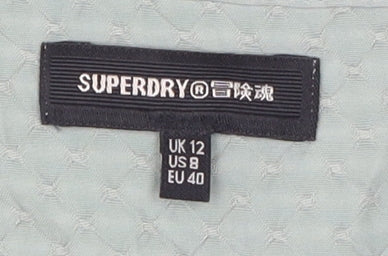 Womens UK Size 12 Superdry Green Wrap Blouse