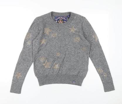 Womens UK Size 12 Superdry Grey Pullover Jumper