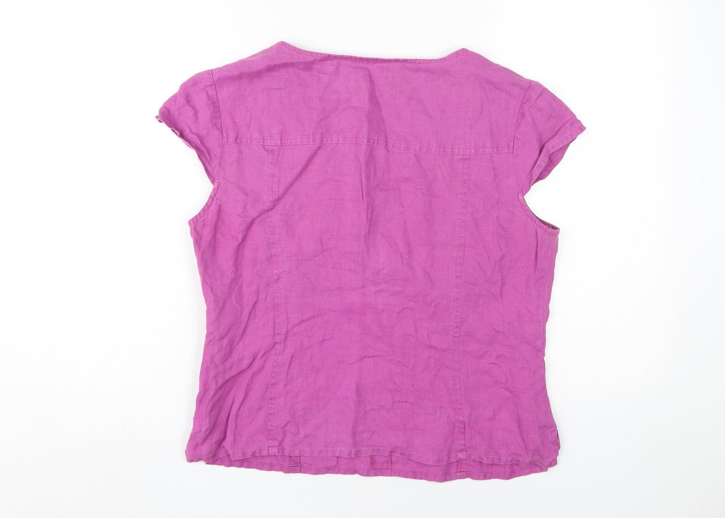 Womens UK Size 12 Viyella Pink Basic Blouse