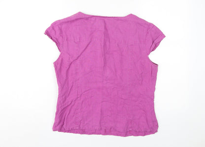 Womens UK Size 12 Viyella Pink Basic Blouse