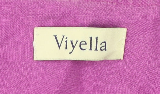 Womens UK Size 12 Viyella Pink Basic Blouse