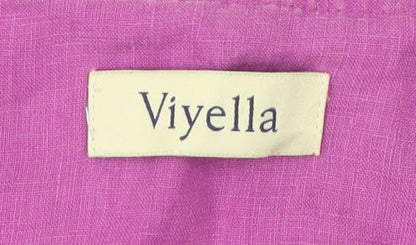 Womens UK Size 12 Viyella Pink Basic Blouse