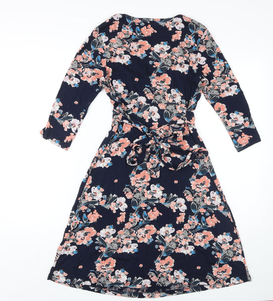 FatFace Women's Floral Wrap Dress, Multicoloured, Size 10