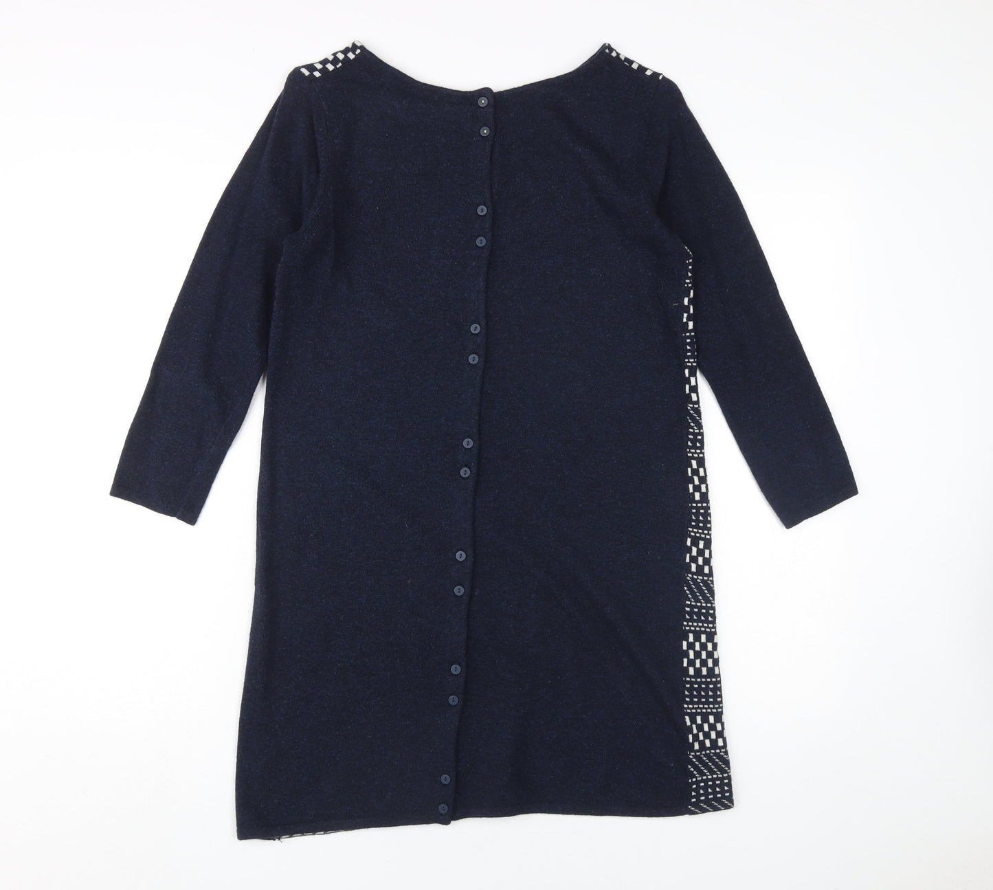 White Stuff Women's Blue Geometric Shift Dress Size 10
