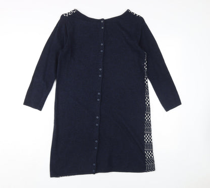 White Stuff Women's Blue Geometric Shift Dress Size 10