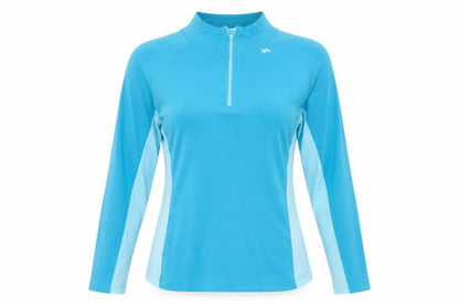 Trespass Women's Blue Colourblock Mock Neck Sweatshirt L