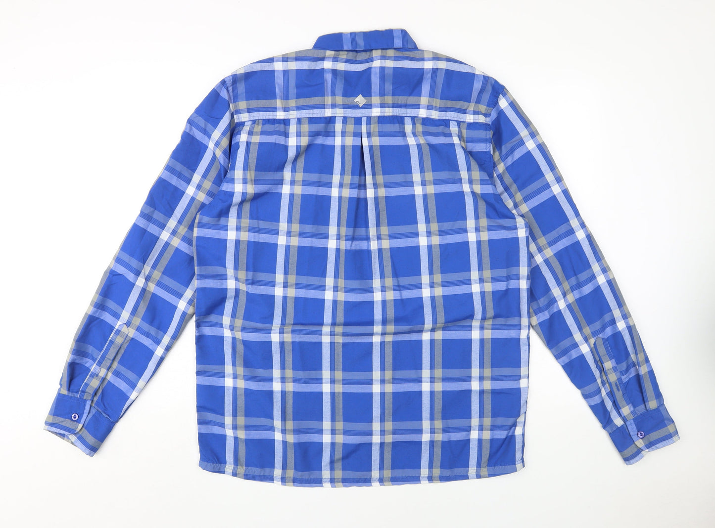 Regatta Men's Blue Plaid Long Sleeve Shirt L
