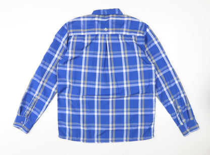 Regatta Men's Blue Plaid Long Sleeve Shirt L