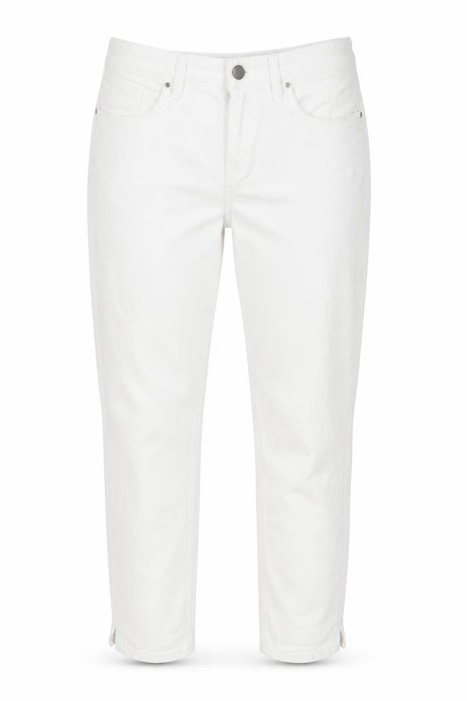 Womens UK Size 12 White Label Slim Fit Cropped White Jeans