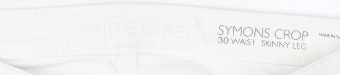 Womens UK Size 12 White Label Slim Fit Cropped White Jeans