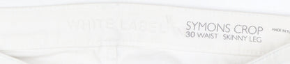Womens UK Size 12 White Label Slim Fit Cropped White Jeans