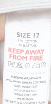 Womens UK Size 12 White Label Slim Fit Cropped White Jeans