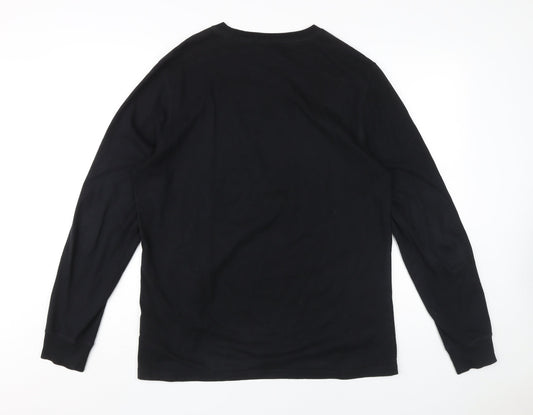 Barbour Black Long Sleeve Mens T-Shirt M Motorcycle Graphic