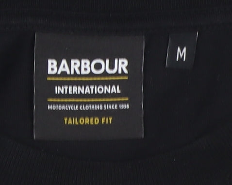 Barbour Black Long Sleeve Mens T-Shirt M Motorcycle Graphic