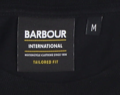 Barbour Black Long Sleeve Mens T-Shirt M Motorcycle Graphic