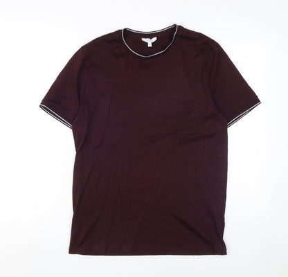 Reiss Men's Brown Egyptian Cotton Crew Neck T-Shirt M