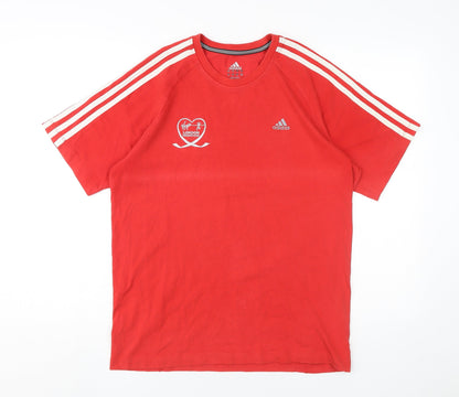 Adidas Men's Red Crew Neck T-Shirt S