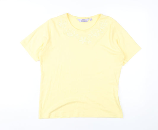 Honor Millburn Women's Yellow T-Shirt Size 10