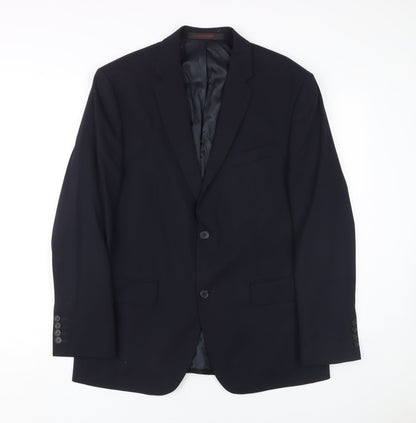 Mens UK Size 40 Jeff Banks Regular Blue Suit Jacket