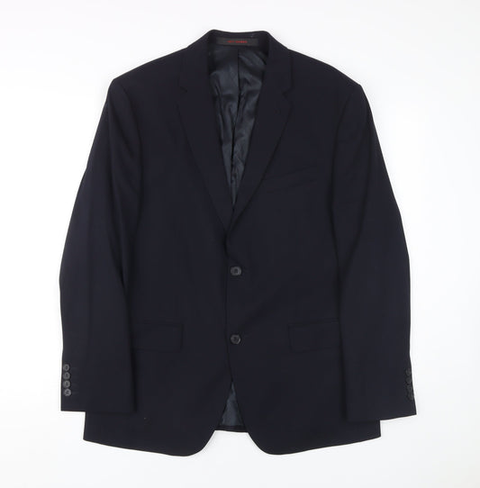 Mens UK Size 40 Jeff Banks Regular Blue Suit Jacket