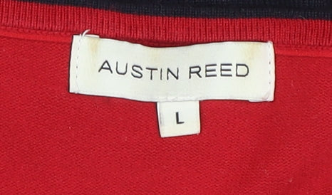 Austin Reed Women's Red & Black Striped Pullover L