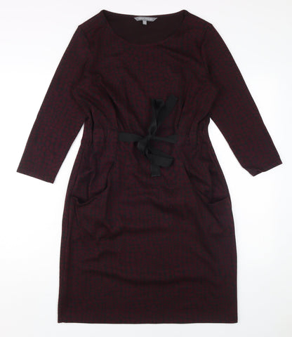 Laura Ashley Women's Red Sheath Dress, Size 12 - Elegant Workwear