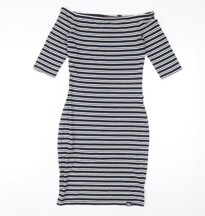 Superdry Women's Off Shoulder Striped Bodycon Dress XS
