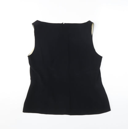 Laura Ashley Women's Black Sleeveless Blouse, Size 14