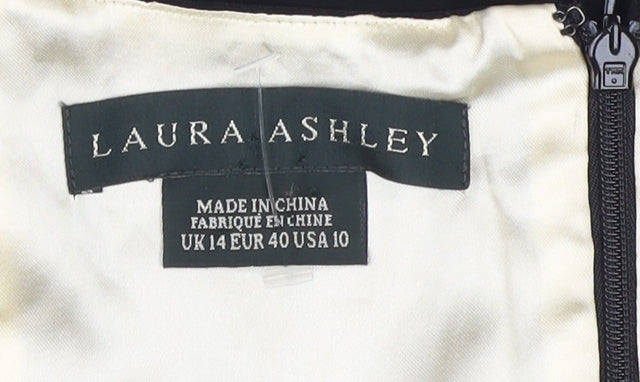 Laura Ashley Women's Black Sleeveless Blouse, Size 14