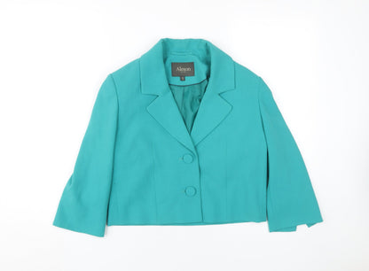 Alexon Women's Green Cropped Blazer, Size 10, Elegant Formal