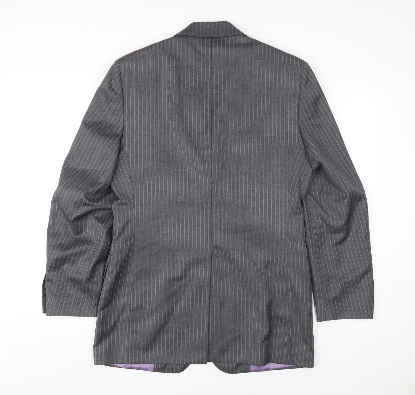 Aquascutum Men's Grey Striped Wool Blazer 38R