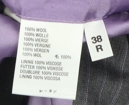 Aquascutum Men's Grey Striped Wool Blazer 38R