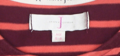 Jasper Conran Girls Multicoloured Striped Sequin T-Shirt 5-6 Yrs