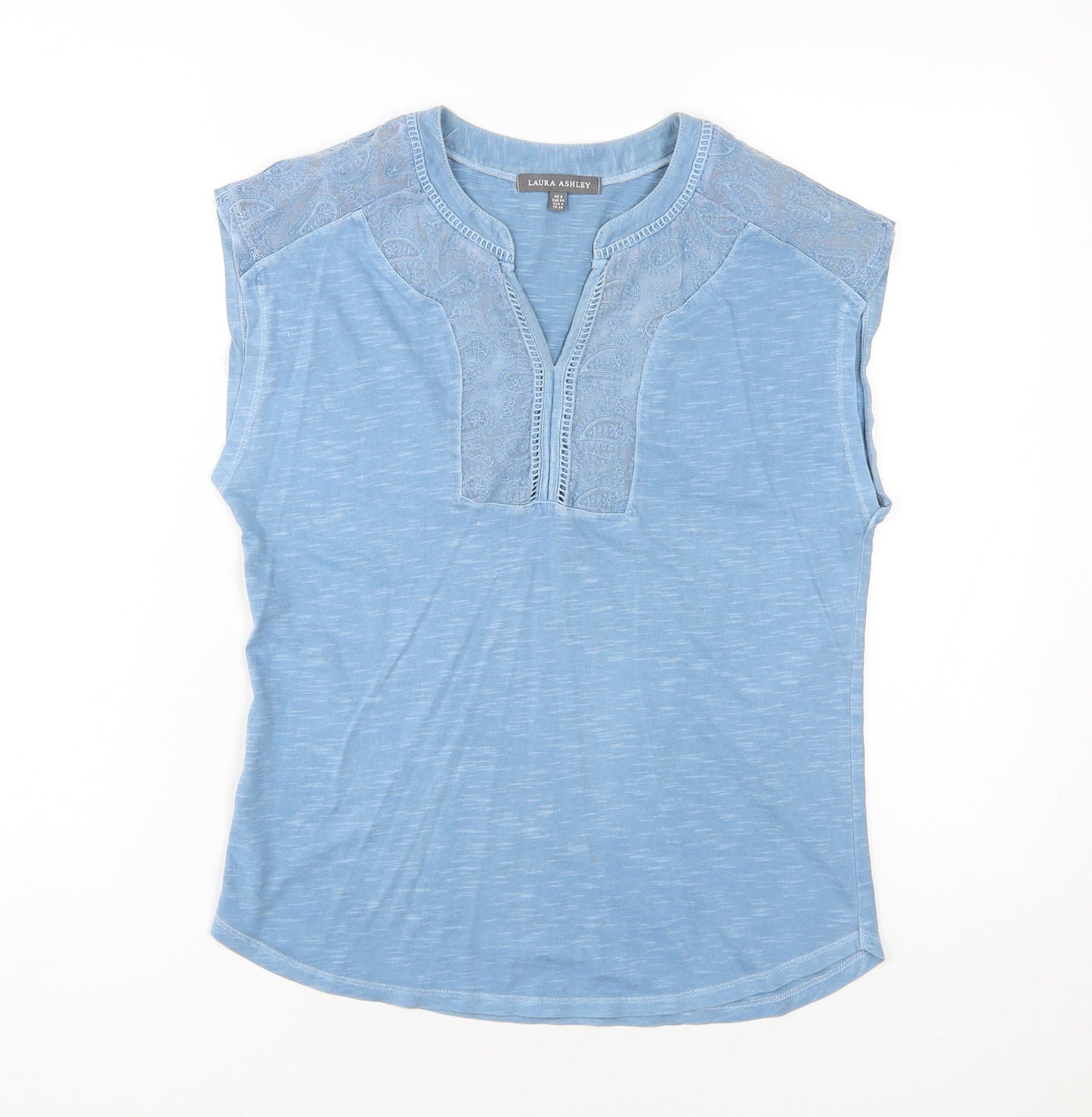 Womens UK Size 8 Laura Ashley Blue Basic Blouse