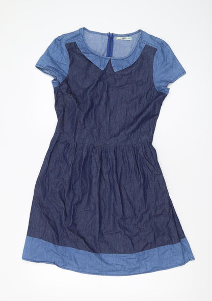 Oasis Women's Blue Short Fit & Flare Denim Dress