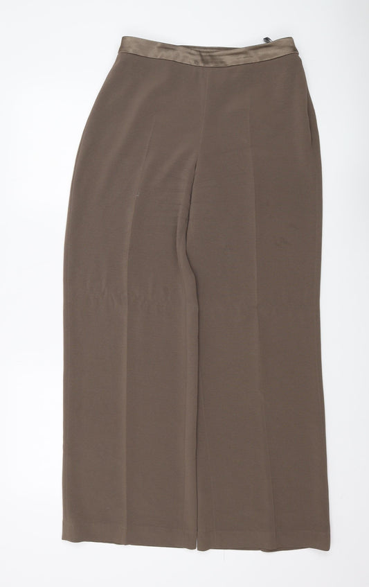 Womens UK Size 10 Alex & Co. Regular Fit Wide-Leg Brown Trousers