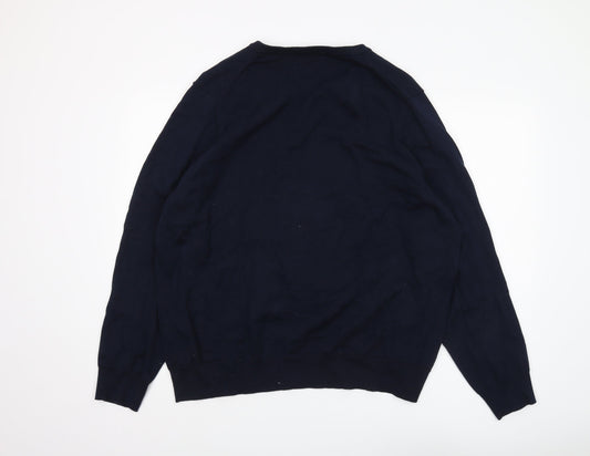 Marks and Spencer Men's Blue 2XL V-Neck Pullover