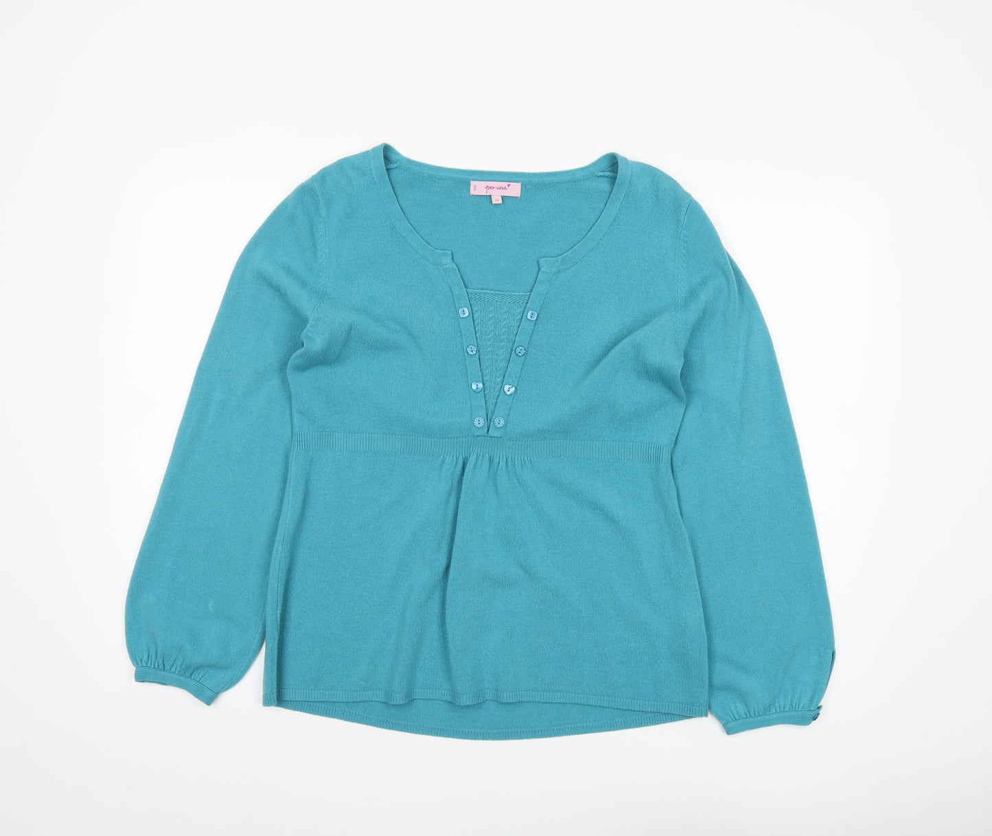 Womens UK Size 14 Marks and Spencer Blue Pullover Jumper