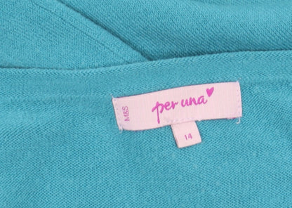 Womens UK Size 14 Marks and Spencer Blue Pullover Jumper