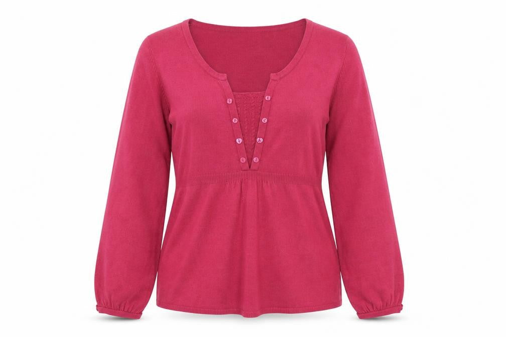 Womens UK Size 14 Per Una Pink Henley Jumper