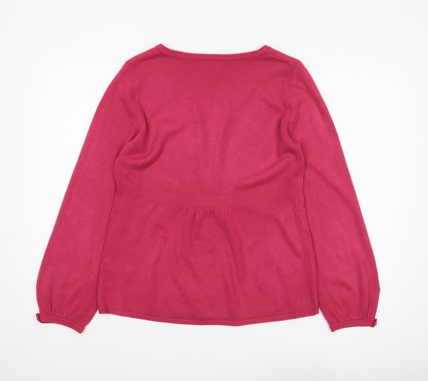 Womens UK Size 14 Per Una Pink Henley Jumper