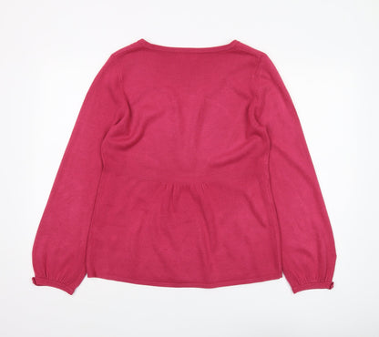 Womens UK Size 14 Per Una Pink Henley Jumper