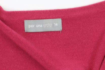 Womens UK Size 14 Per Una Pink Henley Jumper