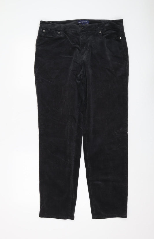Womens UK Size 10 Talbots Regular Fit Straight Black Trousers