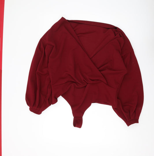 I SAW IT FIRST Red Long Sleeve Bodysuit Size 22